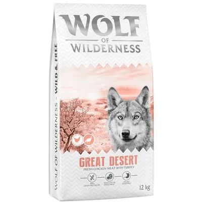 Wolf of Wilderness Adult "Great Desert" Dinde - sans céréales lot économique : 2 x 12 kg Nouvelle recette