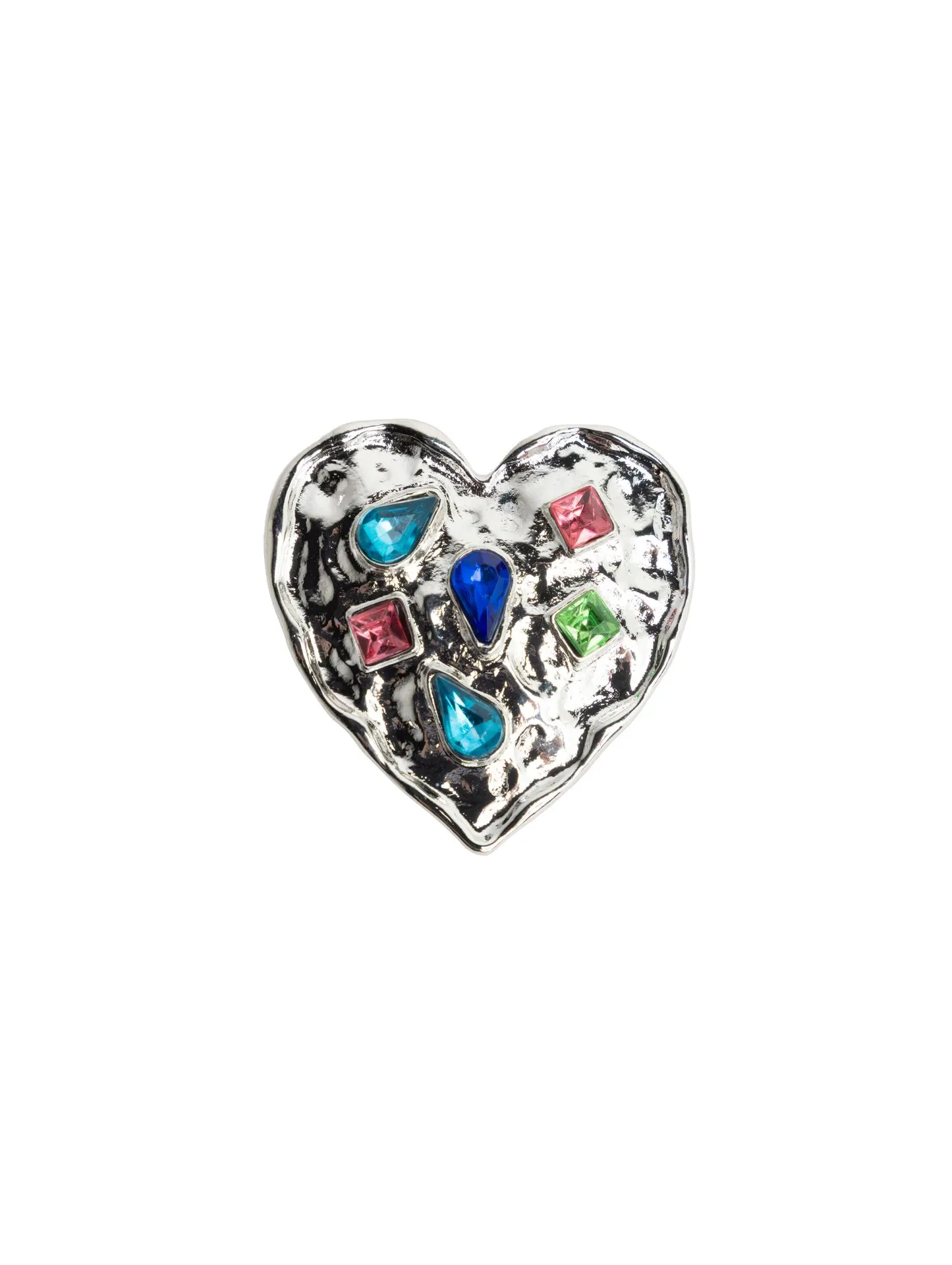 Zilverkleurig hart broche