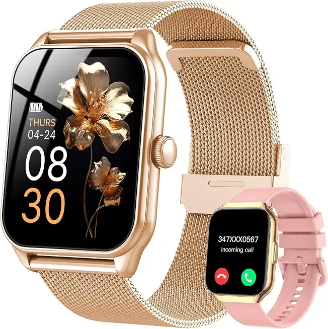 Smart Watches for Women, 1.91" HD Fitness Tracker (Answer/Make Calls), IP68 Waterproof, 120+ Sport Modes with Heart Rate and Sleep Monitor, Fitness Watch for iPhone/Android