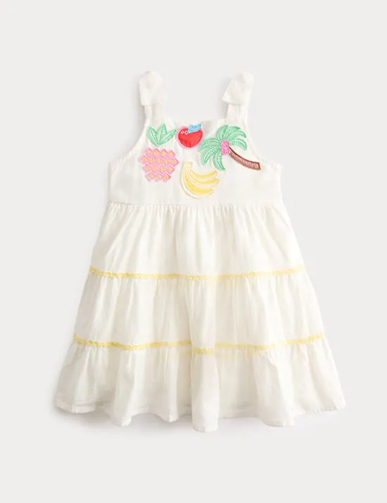 Pure Cotton Tropical Fruit Dress (2-10 Yrs)