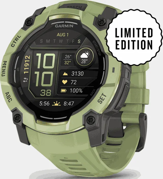 Instinct 3, 50mm, AMOLED, Fern Green with Gray Accents, multisportklokke, smartklokke - Grønn