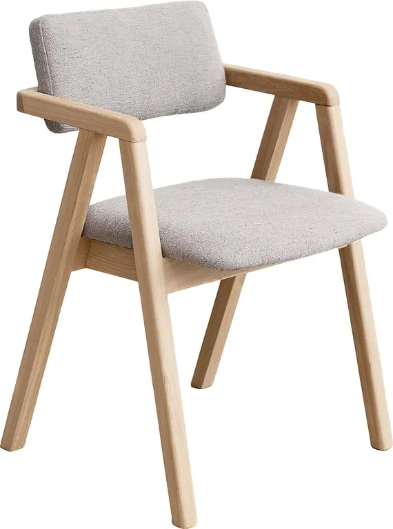 Nigel spisestol Hvitoljet, stoff Domino beige