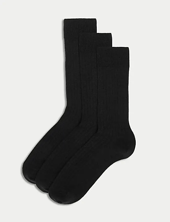 3er-Pack Socken mit hohem Lammwollanteil