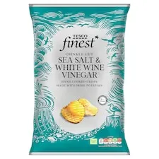 Tesco Finest Crinkle S/Slt And White Wine Vinegar Crisps 125G
