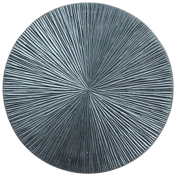 Wandpaneel Pictura 80 cm rond gestreept zilver