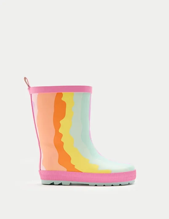 Kids’ Wavy Patterned Wellies (4 Small - 2 Large)
