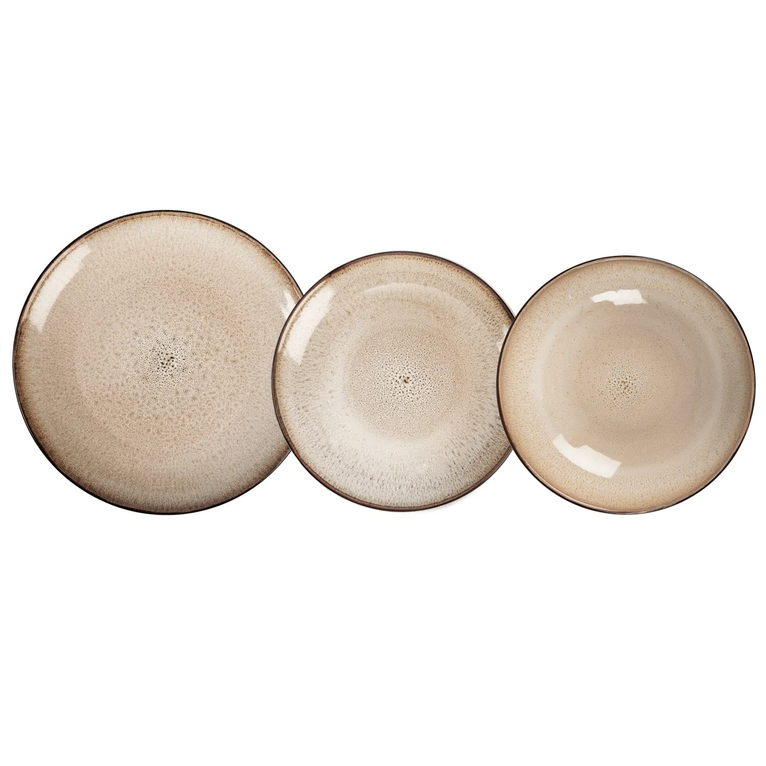 Servizio di piatti in stoneware Reactive Beige 18 pezzi