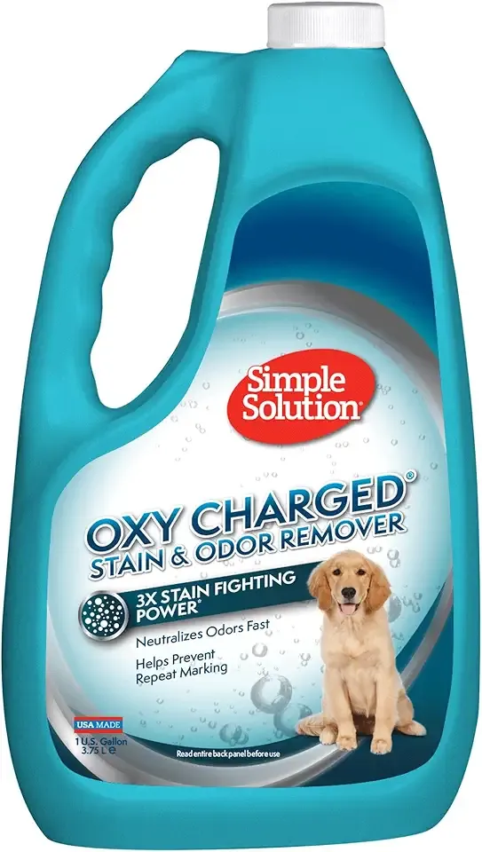 Simple Solution Oxy Charged Pet Stain and Odor Remover, Eliminates Pet Stains and Odors with 3X Cleaning Power, 1 Gallon