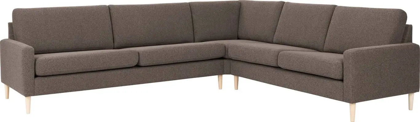 Sone høy hjørnesofa Modulsofa. 3 seter + hjørne + 2,5 seter i stoff Taffie Thule, armlene J5.