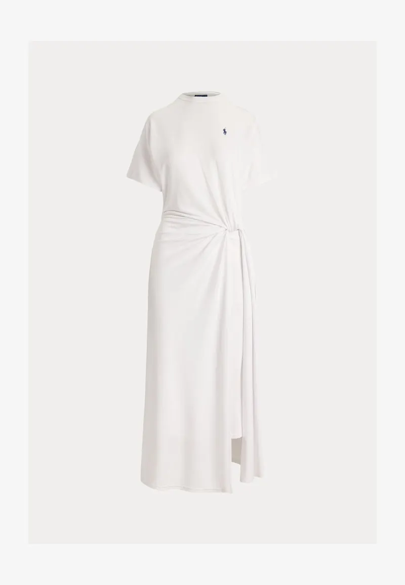 TWIST-DETAIL TEE DRESS - Maxikjole - white