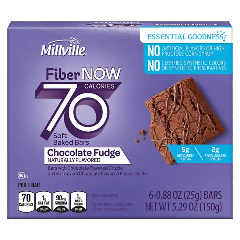 Millville Fiber Now 70 Calorie Chocolate Fudge Bars