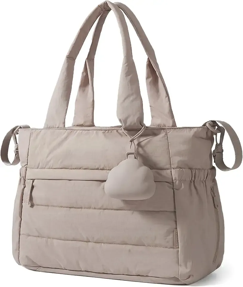 BAGSMART Diaper Bag Tote, Hospital Bag for Labor Delivery, Puffy Maternity Travel Diaper Tote, Baby Bag with Pacifier Case