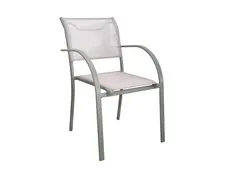 Fauteuil de jardin aluminium vert lichen empilable 55,5 x 62 x 84 cm