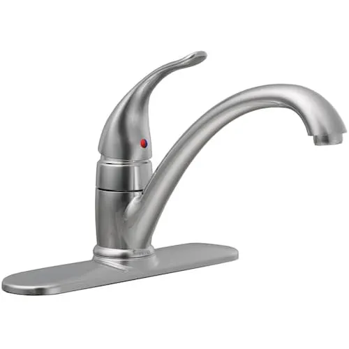 MOEN Torrance Single-Handle Kitchen Faucet with Deckplate in Chrome