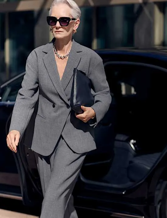 Waisted Double Breasted Longline Blazer