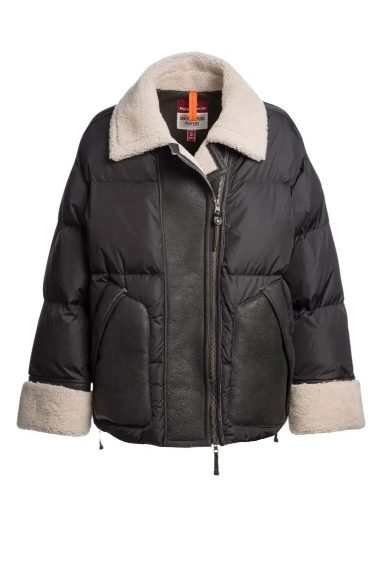 Chyna Short Puffer - Off Black/Black