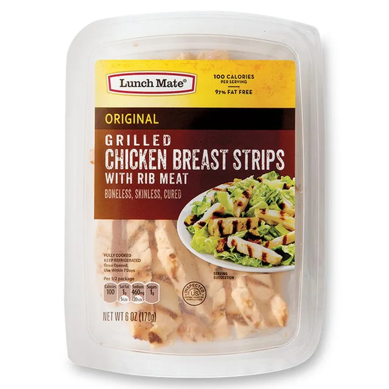 Lunch Mate Original Grilled Chicken Strips with Rib Meat