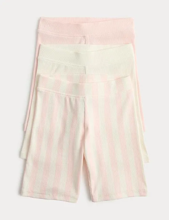 3 Pack Cotton Rich Cycling Shorts (2-8 Yrs)