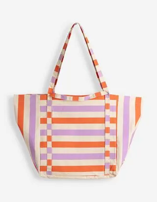 Borsa - Righe - Bianco sporco