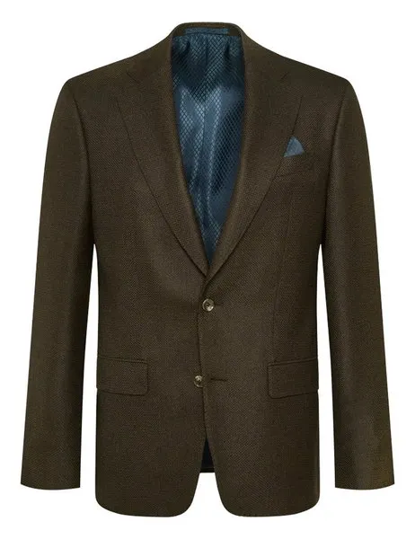 6135 Hopsack Star Napoli Blazer Dark Brown