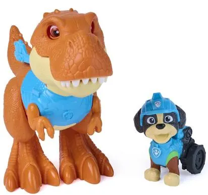 LA PAT'PATROUILLE - PACK 2 FIGURINES ROARING PUP PALS REX - FILM MISSION DINO