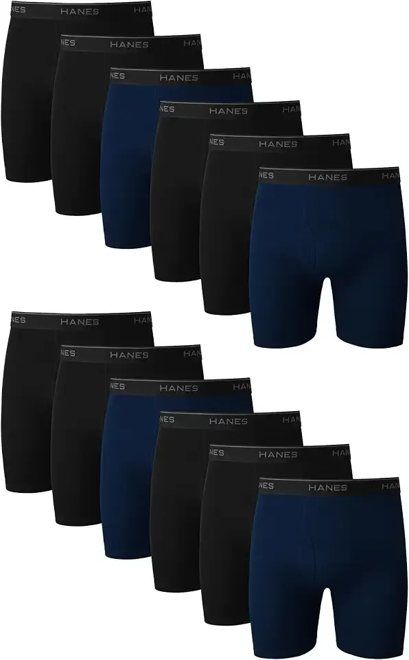 mens Underwear Boxer Briefs Pack, Cool & Breathable Cotton Moisture-wicking Underwear for Men, No Ride Up