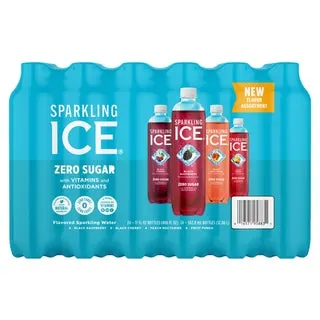 Sparkling Ice Zero Sugar Sparkling Water Blue Variety Pack, 17 fl oz, 24-count