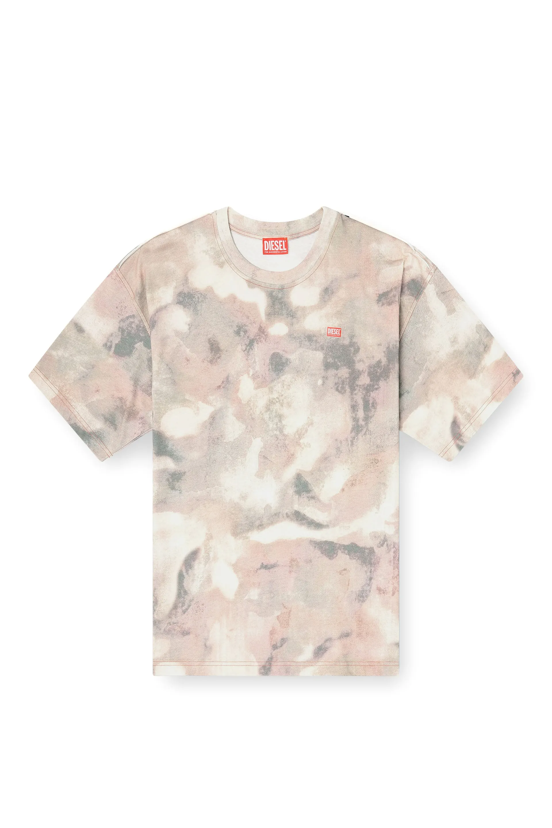 Heavy cotton T-shirt with camo print