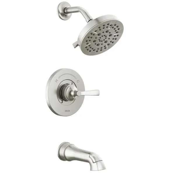 Delta Faryn Single-​Handle 5-​Spray Tub and Shower Faucet in Brushed Nickel (Valve Included)​