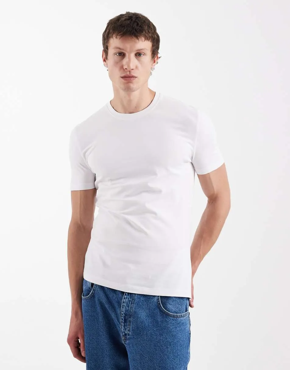 New Look muscle fit t-shirt in white