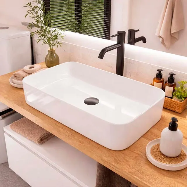 Lavabo de sobreponer ZEN | 62,5 x 35,5 x 11,5 cm | Blanco Brillo | Rectangular | ALDAY