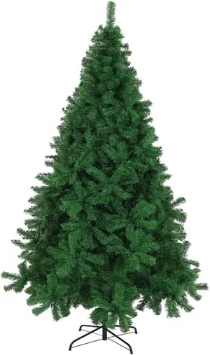 Árbol de Navidad Verde 210cm Artificial de Hoja Espumillón Arboles Soporte Metálico 210cm