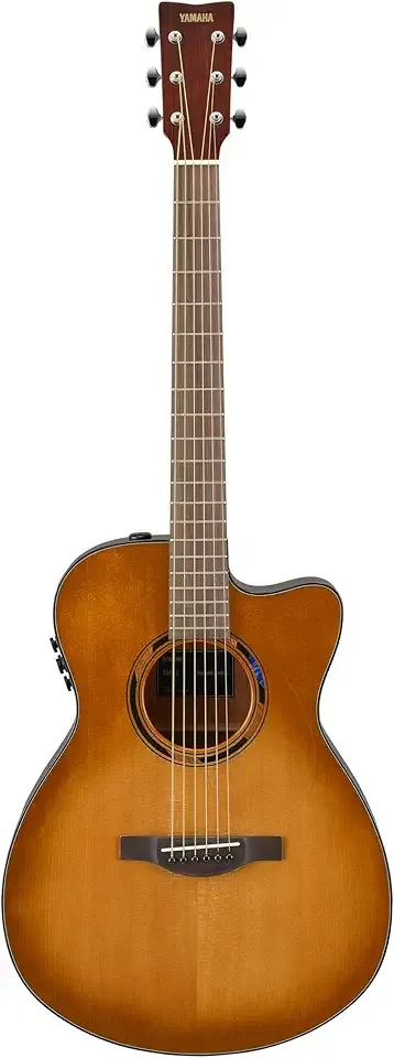 Yamaha TAS1 TansAcoustic Guitar w/Reverb, Delay, Chorus and Bluetooth, Concert Cutaway, Sand Burst
