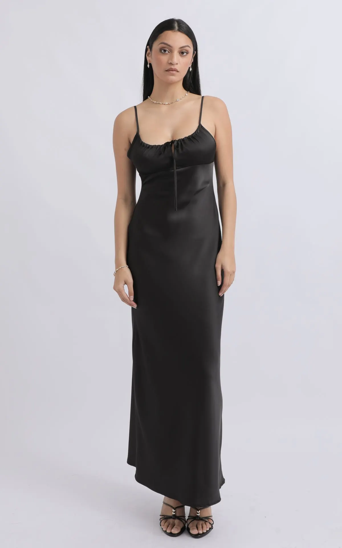 Satin Tie Detail Gown