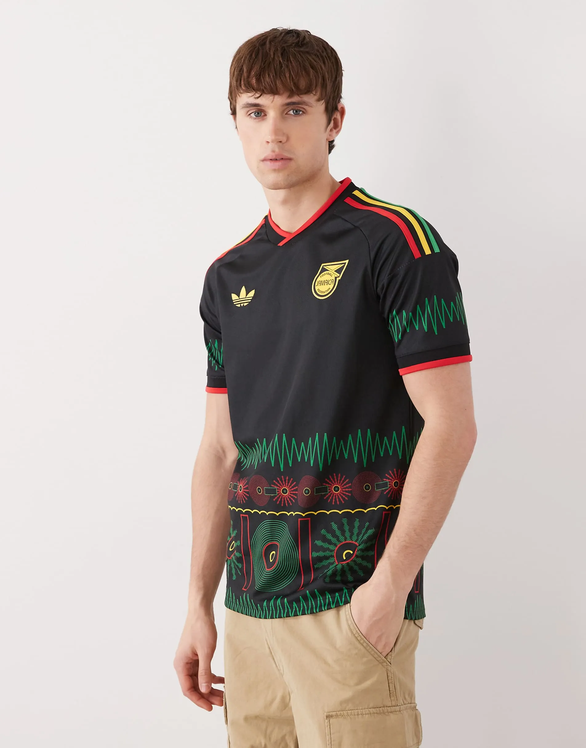 adidas Football Jamaica 26 away shirt in black print
