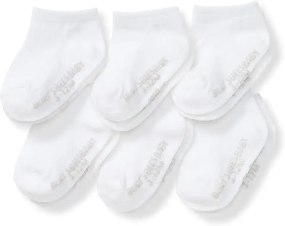Burt’s Bees Baby Baby Girls' Ankle Socks with Non-Slip Grips, Organic Soft Cotton Toddler Socks Baby Essential, 6-Pack