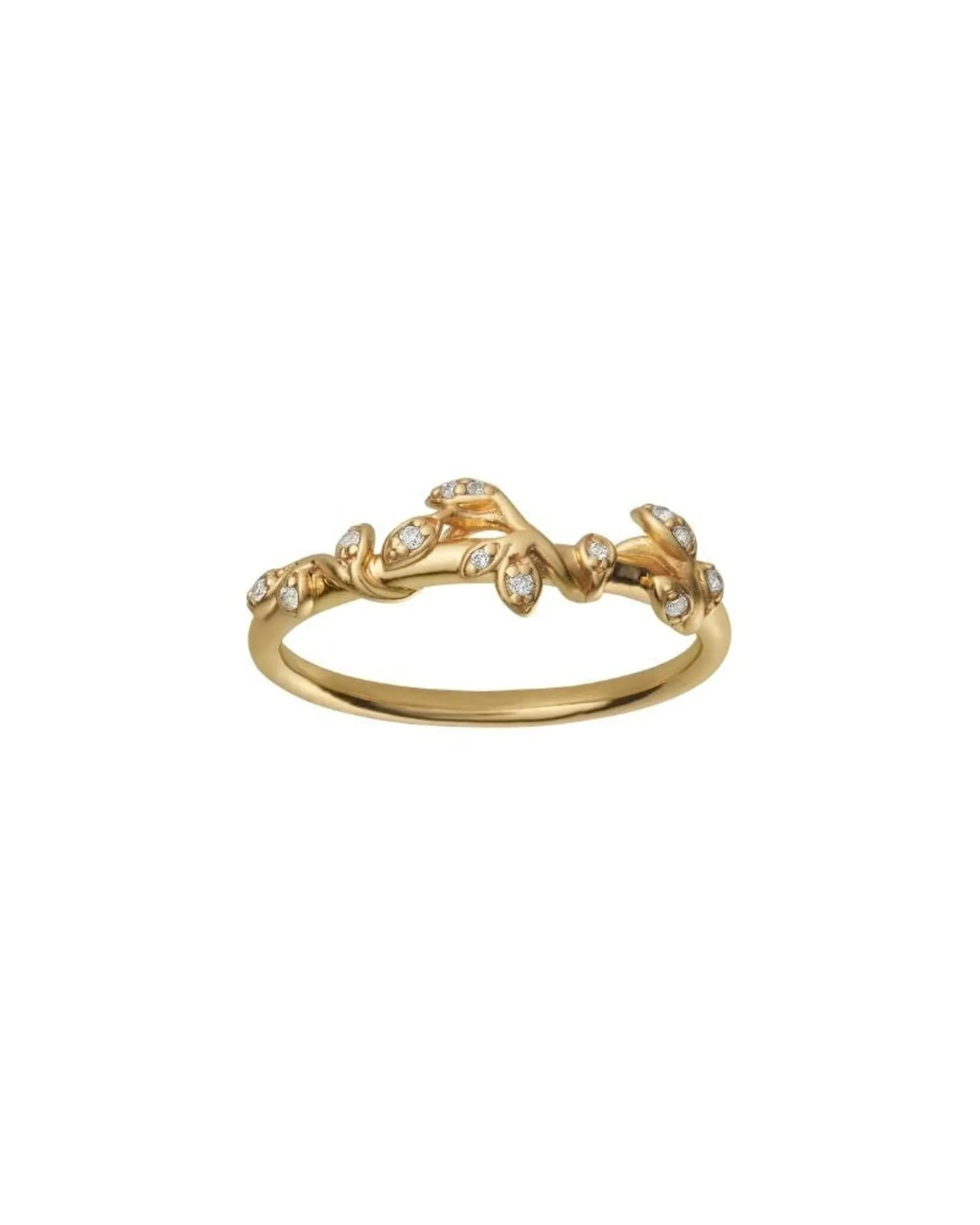 Jungle Ivy Stones gullforgylt sølv ring (str 52)