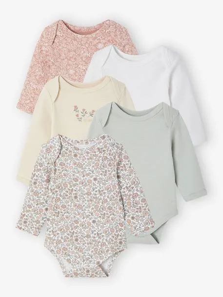Lot de 5 bodies naissance avec ouverture américaine - vert...