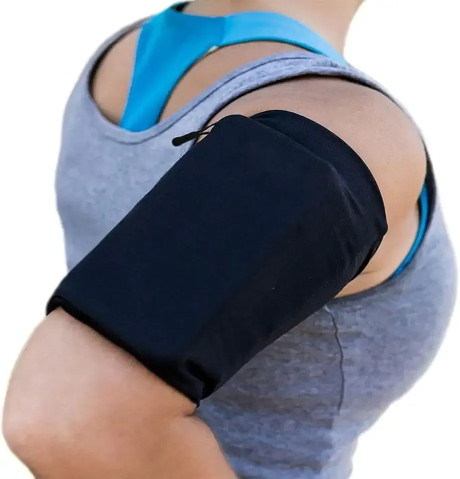 MMOBIEL M Running Phone Armband – Stretchable Sports Arm Band for All Phones, Fits 8–12” Arm Circumference, Ideal for Running, Cycling & Training (Black)