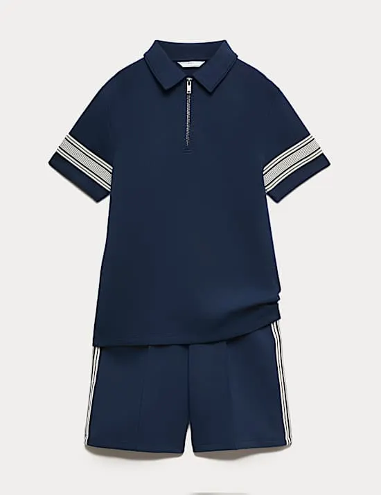 2-teiliges Set aus Poloshirt und Shorts mit hohem Baumwollanteil (6–16 Jahre)