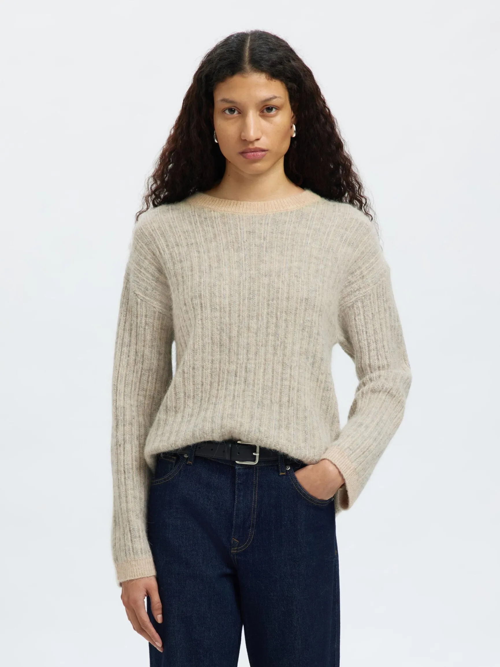 ULLBLANDING STRIKKET PULLOVER
