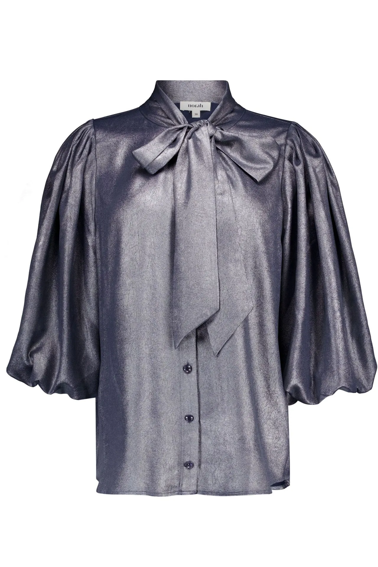 Donkerblauwe blouse met glans