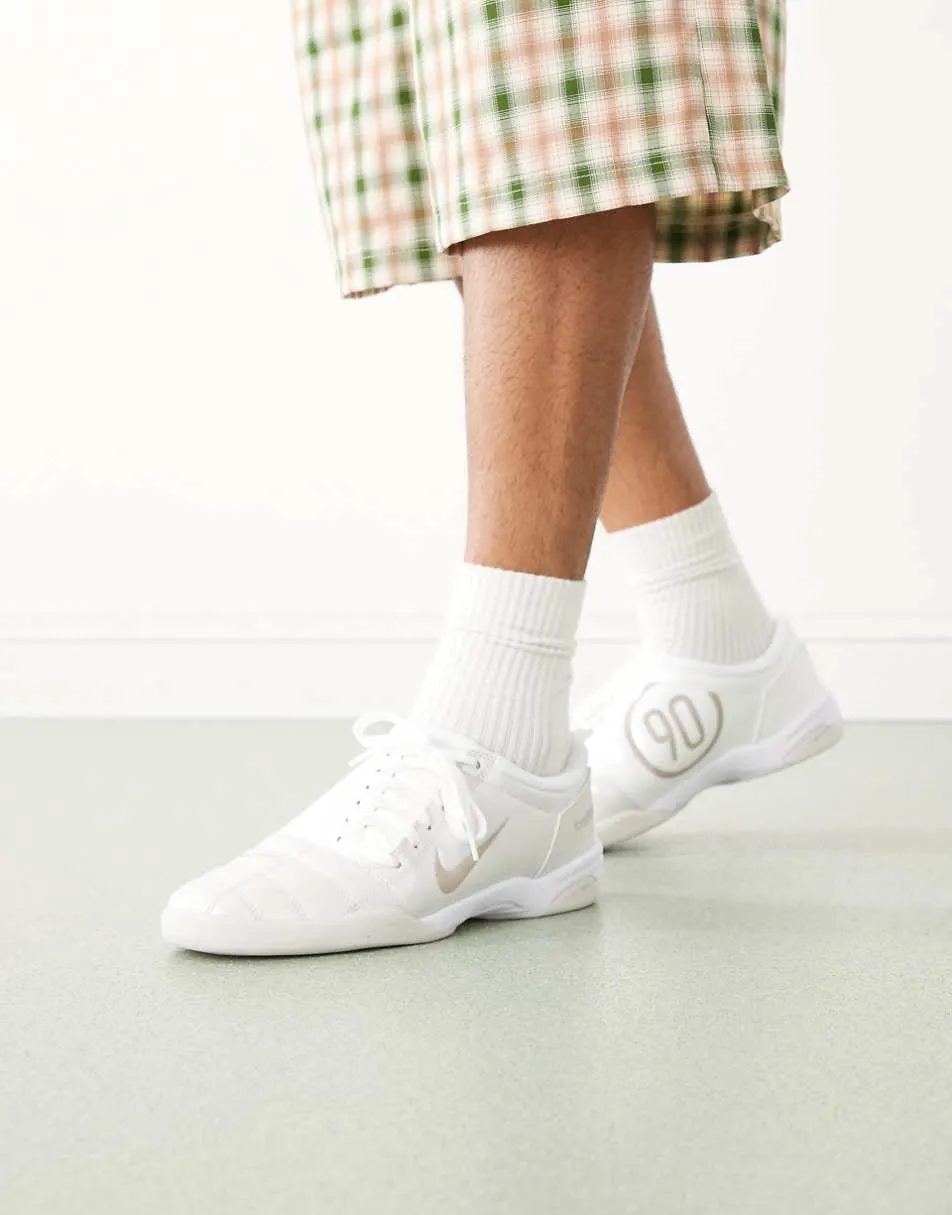 Nike T90 trainers in iridescent white