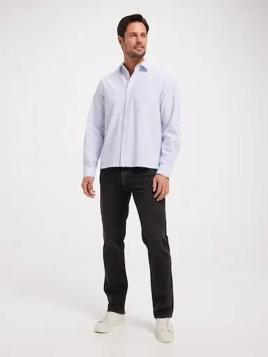 Just Jeans Long Sleeve Seersucker Stripe Shirt