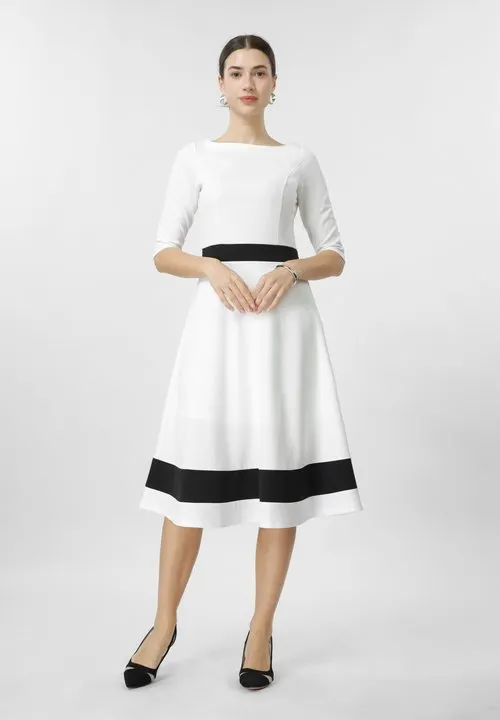 Anna Field Strikket kjole - white/black