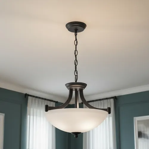 Patriot Lighting® Warrik Matte Black 3-Light Semi-Flush Mount/Pendant Light