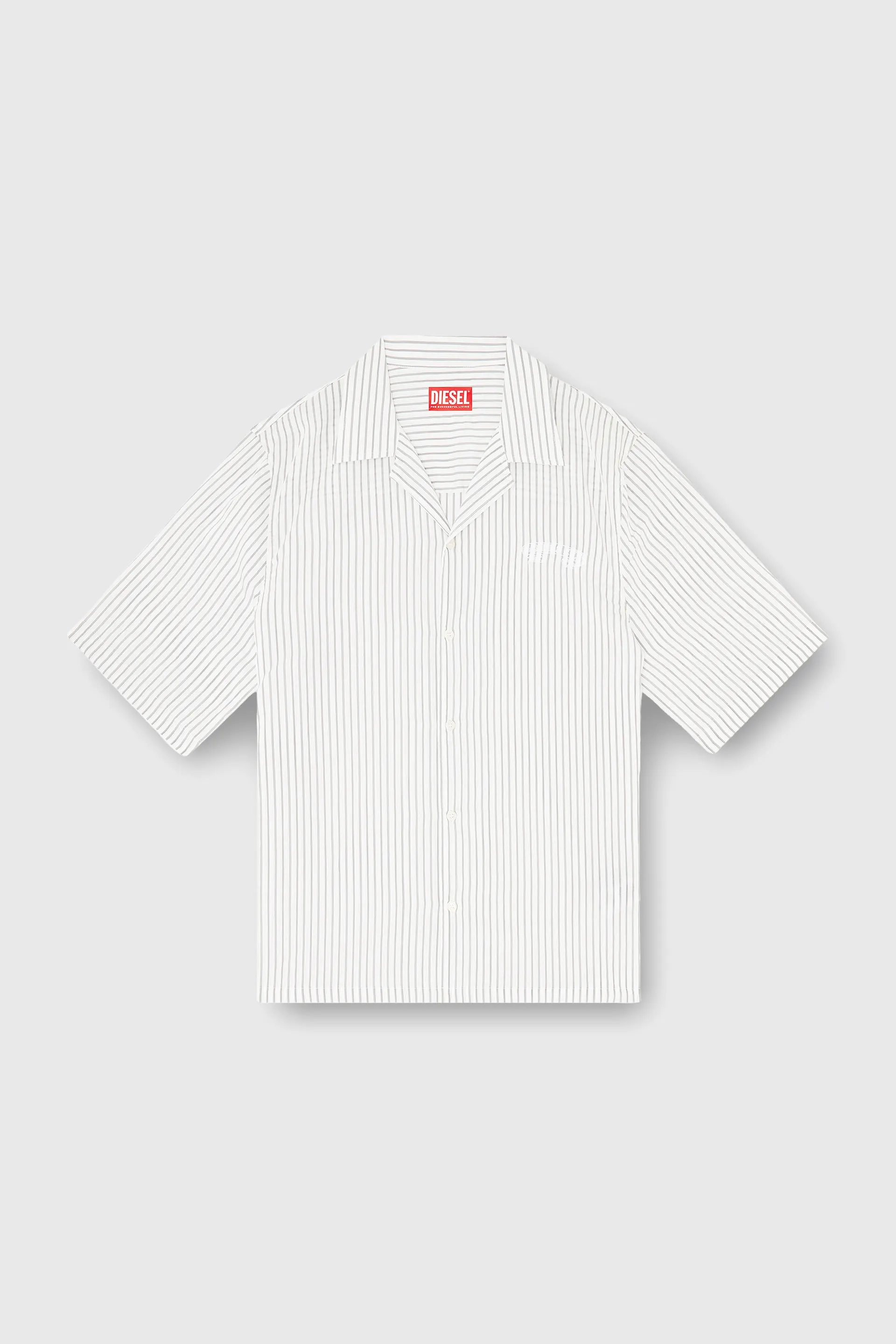 Half-sleeve shirt in pinstripe modal