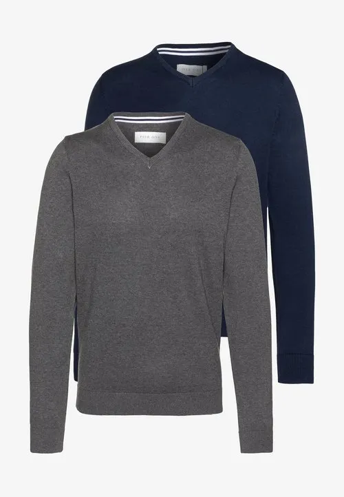 2PACK - Strikkegenser - dark blue
