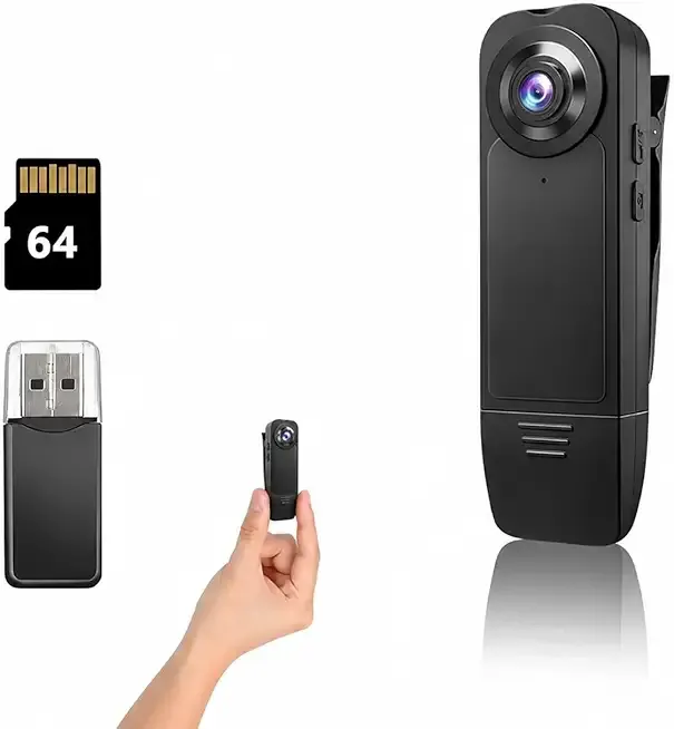 Mini Body Camera with Audio and Video Recording, POV Camera with 64G Card Body Worn Cam ,Wearable Patrol Video Recording Camcorder With Night Version ,Camcorder for Security Work Records Traveling