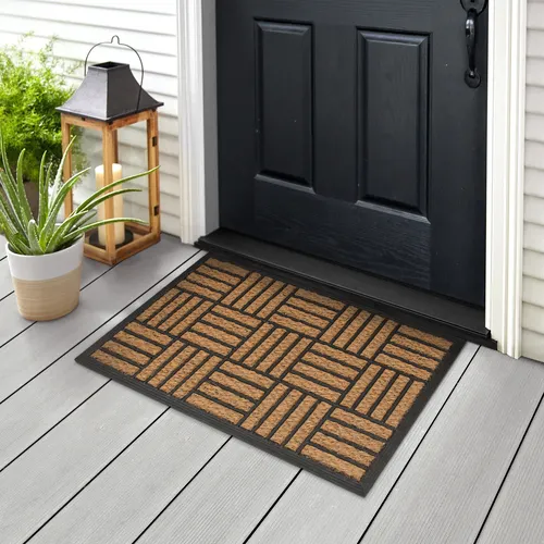 Multy Home™ 17.75" x 29.5" Coir Rubber Parquet Door Mat